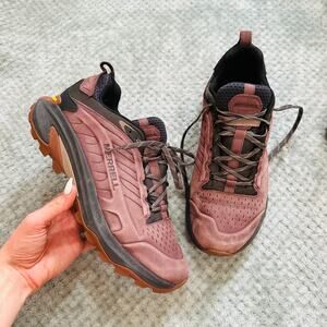 MERRELL MOAB SPEED 2 LEATHER WATERPROOF HIKING SNEAKERS LOW PURPLE 10 J037785